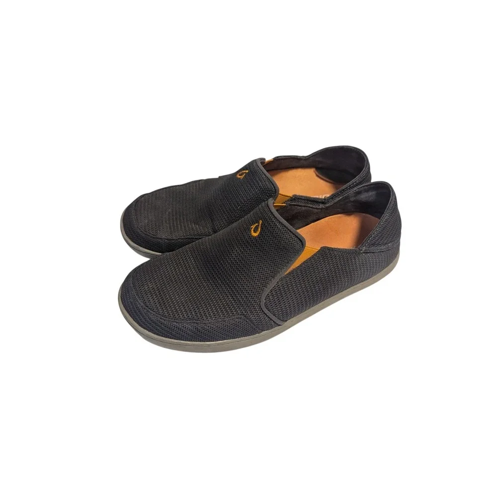 OluKai Nohea Mesh Mens Slip On Shoes Dark Shadow Grey 10188-4242 Size 9‎